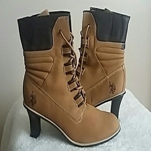 Polo lace up ankle boots